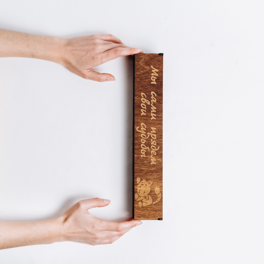 Деревянное Опорное веретено в подарочном органайзере, коробке. OV10