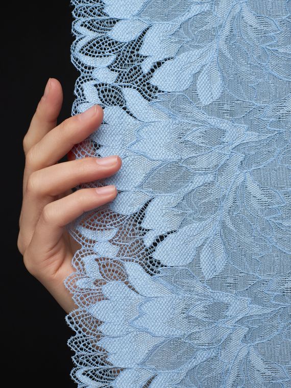 03-77 ОПТ Кружево эластичное 24 см, голубой 3090