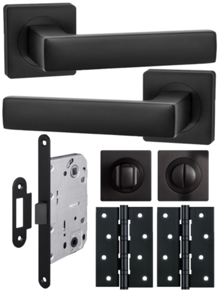 Ручка межкомнатная с замком и петлями OPTIMA