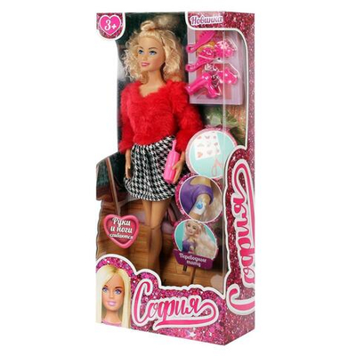 Кукла тип модель София 29см. Модница, набор тату, руки и ноги сгиб, с аксесс. коробка 66529-21-S-BB (Ка