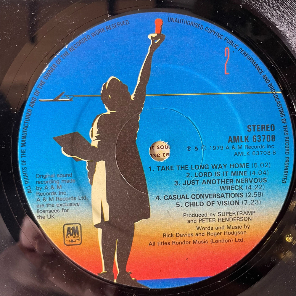 Винтажная виниловая пластинка LP Supertramp Breakfast In America (Англия 1979)