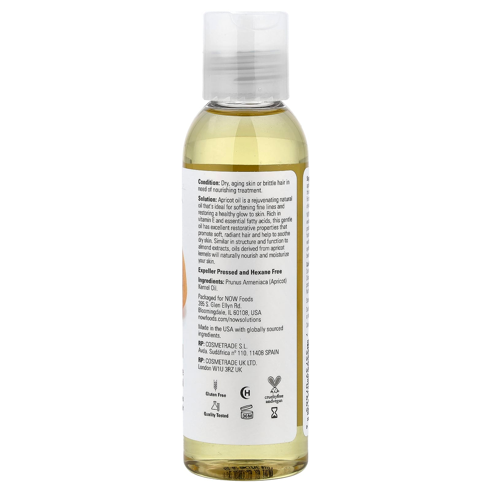 NOW Foods, Solutions, Абрикосовое масло, 4 жидких унции (118 мл)