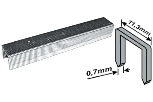 31373м Скобы для степлера закаленные прямоугольные 11,3мм х 0,7мм (узкие тип 53) 10мм, 1000шт