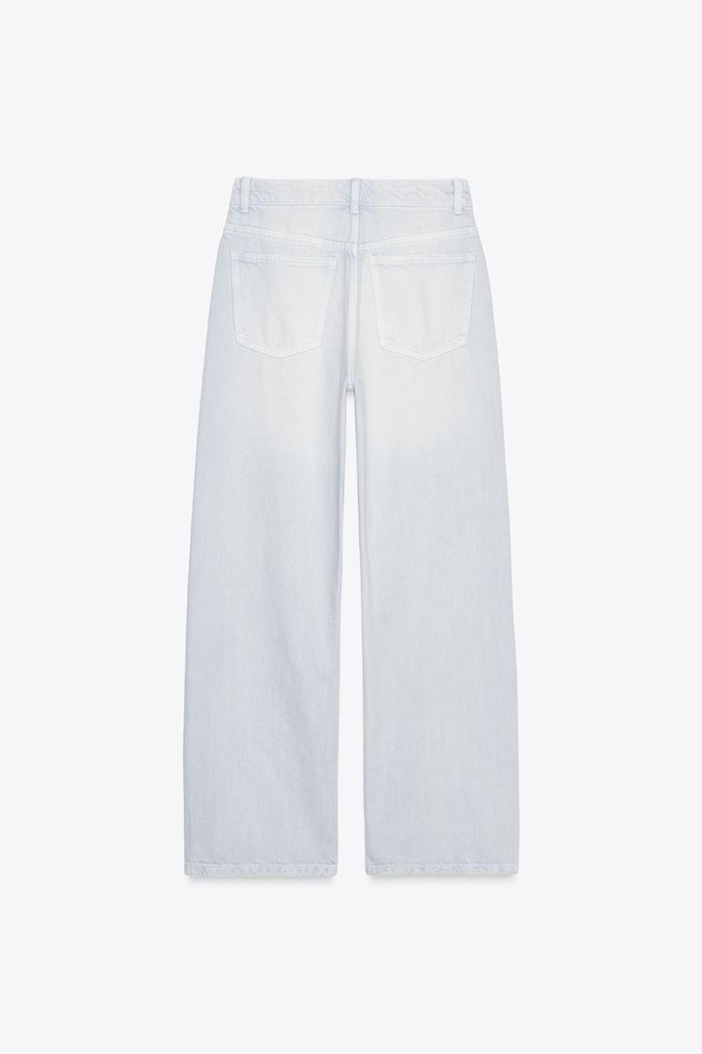 ZARA ДЖИНСЫ TRF WIDE LEG СО СРЕДНЕЙ ПОСАДКОЙ, ГОЛУБОЙ