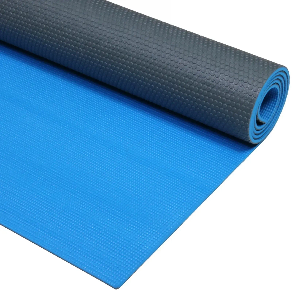 Коврик для йоги 6 мм 61х173 см Однотонный (2х сторонний), микс цветов