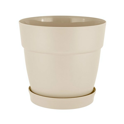 Горшок для цветов InGreen Villa de Fiori с фикс. подд. 1,1л, D130мм, калифорнийский миндаль