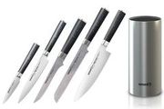 Набор из 5 кухонных ножей Samura Mo-V и металлической подставки
