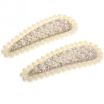 Зажимы для волос 2шт «KRASA - Aks», блеск, капля, цвет белый, 8*2,5см