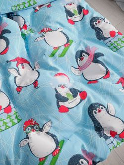 Наволочка комплект 2шт бязь Сказка "Веселые пингвины" 70x70 см на молнии