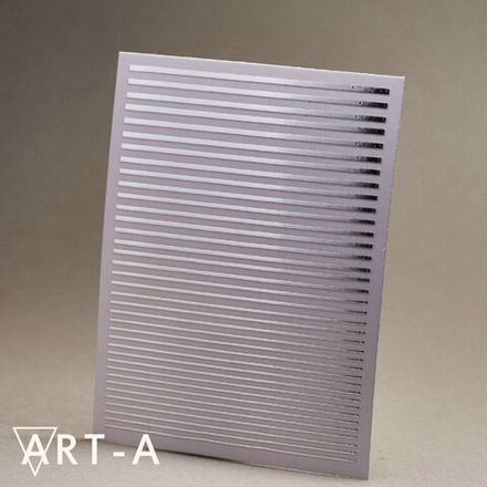 Металлические наклейки полоски 3D Silver, серебро