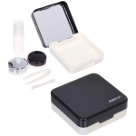 Набор для хранения контактных линз «МАРЦИПАН», с зеркалом, цвет черный, 6.3*6.2*3.2см, (пакет с подвесом)✦