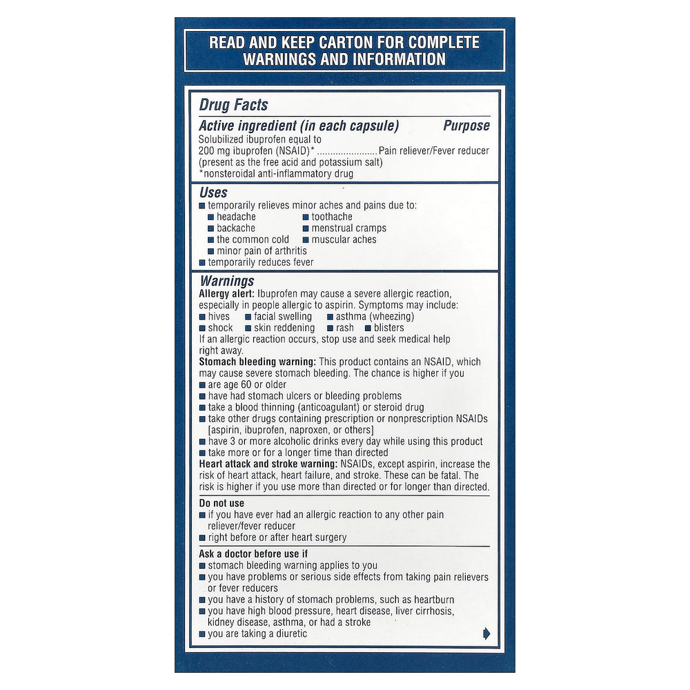 Advil, Liqui-Gels®, ибупрофен, 200 мг, 160 капсул с жидкостью