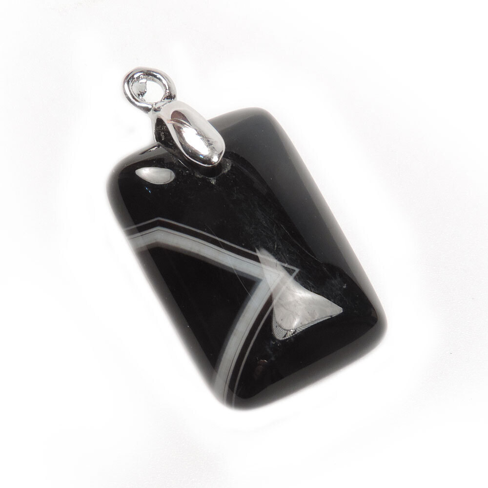 Кулон "Багетик" агат черный асс.