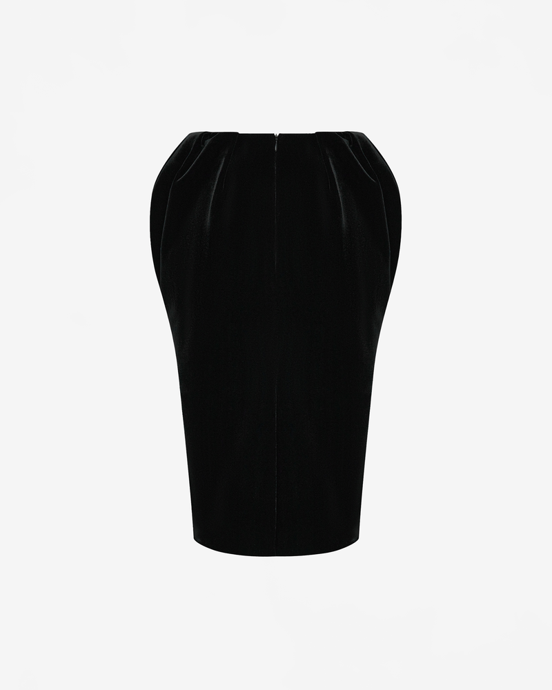 Юбка миди из бархата