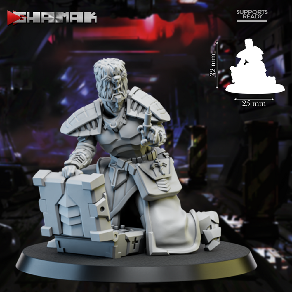 Astra Militarum Vostroyan Firstborn Связист №1 миниатюра для dnd, днд, pathfinder, фентези, Настольная игра, НРИ, Варгейм, РПГ