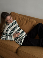 Лонгслив из пике в полоску для бер. и кор., Айвори