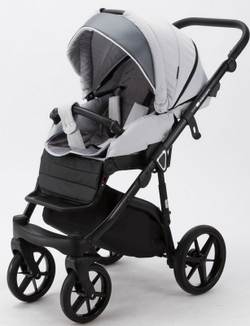 Детская коляска Adamex Bibione 2 в 1 BI-TSB13 (СВ.СЕР.ЖАКАРД+Т.СЕР.ПЕРЛ.КОЖА)