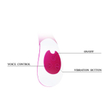Розовый силиконовый вибратор Vincent со стимулятором-кроликом и голосовым контролем - 21,5 см. (Цвет: розовый)