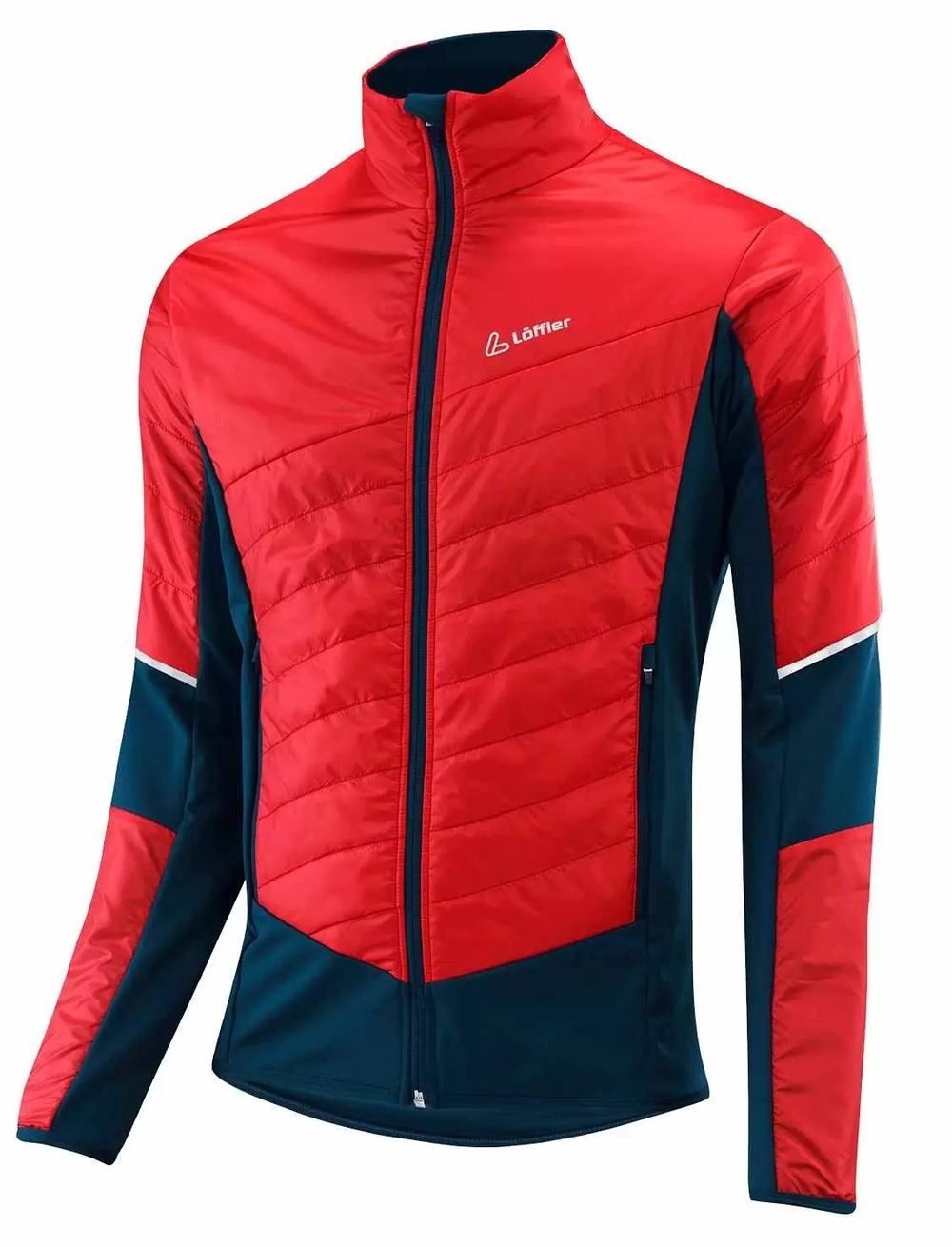 Куртка разминочная LOFFLER HYBRID PL60 red/ deep water, мужская, EL24160-554