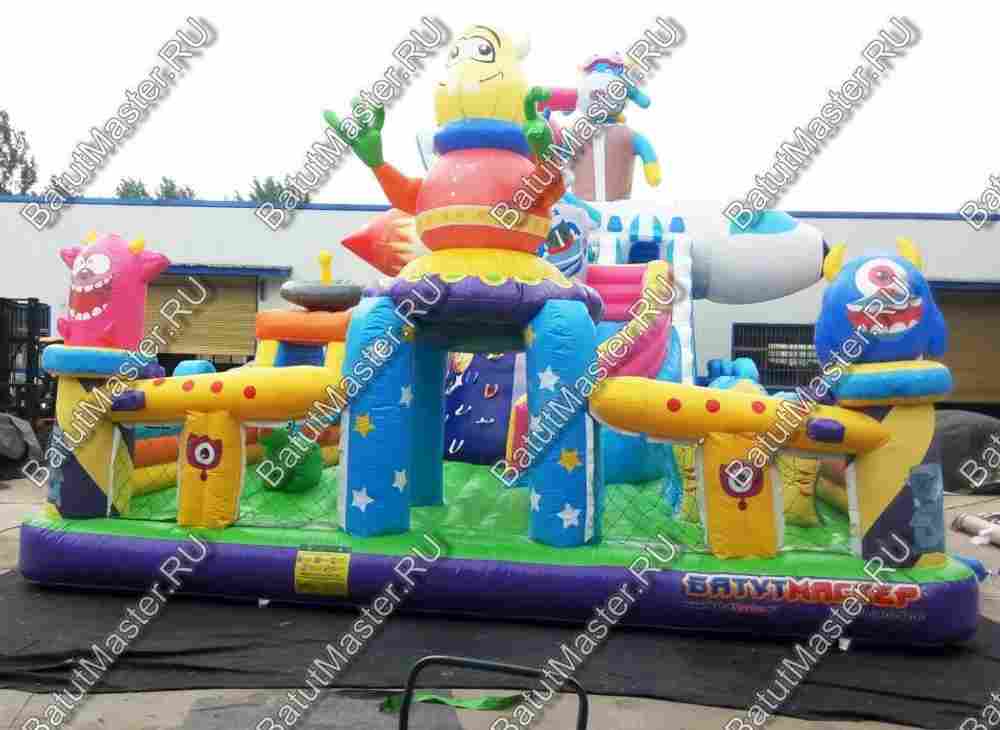 Коммерческий батут "Космические зверята" 16*8*7 м