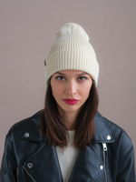 Шапка вязаная весенняя/осенняя МУЛА (МОЛОКО)
