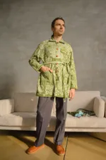 Купить Куртка Soeurs с Антикварными Деревянными Пуговицами/Antique Wooden Buttons Jacket зеленая Куртка Soeurs с Антикварными Деревянными Пуговицами/Antique Wooden Buttons Jacket зеленая