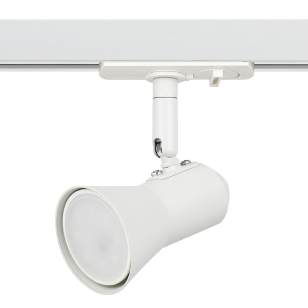 Трековый светильник однофазный ЭРА Taper TR37-GU10 WH под лампу GU10 белый | Однофазные светильники под лампу