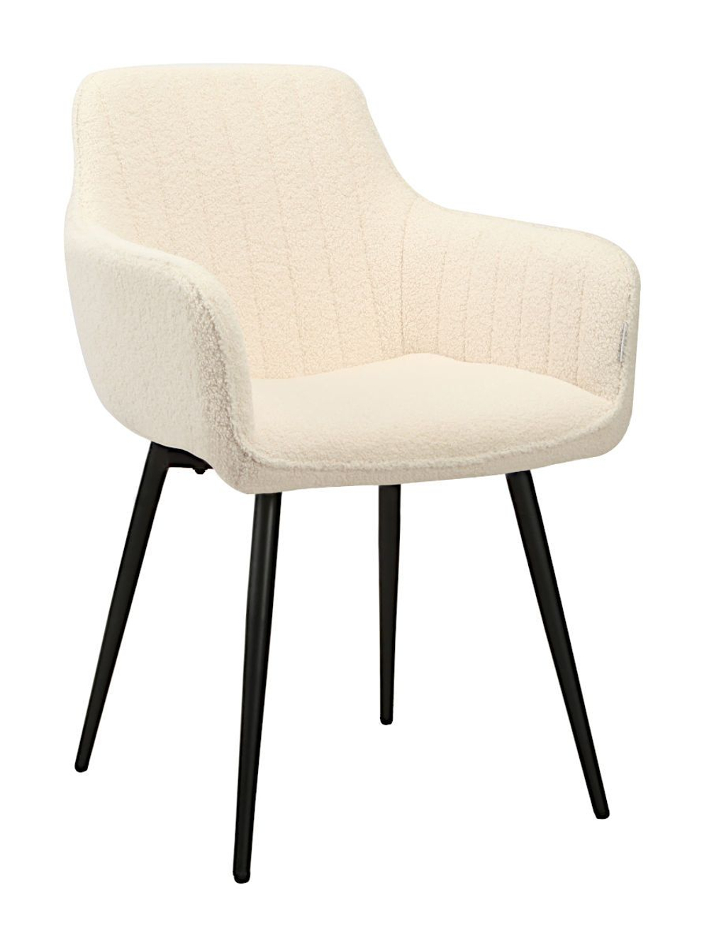 Стул LA ALTA GRATTA букле белый, каркас черный