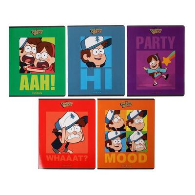 Тетрадь 48 листов в клетку Гравити Фолз , обложка мелованный картон, блок офсет, МИКС