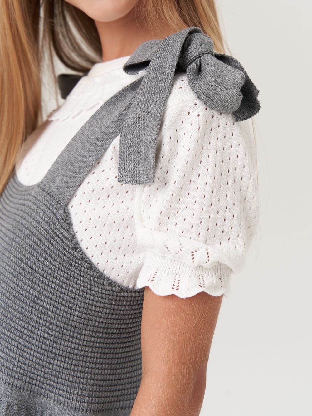 Сарафан школьный для девочки AT972-218 серый