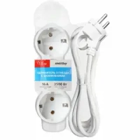 Удлинитель 3-розетки 1,5-метра Заземление 16А 3500Вт