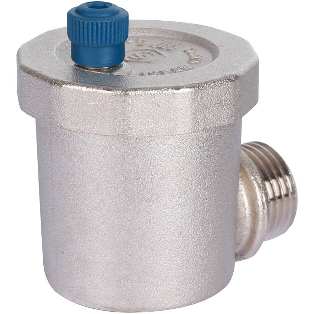 Воздухоотводчик автоматический угловой STOUT - 1/2" (НР, PN10, Tmax 110°C, воздухоотвод сверху)