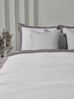 Постельное белье cемейное Сlaire&Caroll Frame белое с темно-серым