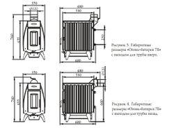 Печь Термофор Огонь-батарея 7Б Размеры