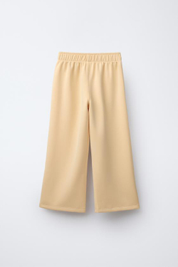 ZARA БРЮКИ WIDE LEG ИЗ МОДАЛА, ЖЕЛТЫЙ