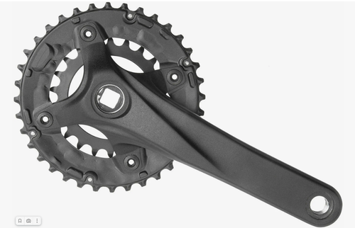 Шатуны-система TRIX, 9x2ск., 1/2"х3/32", 22/36зуб., шатуны 170мм, алюминий, резьба 9/16", под квадрат, черные (12)