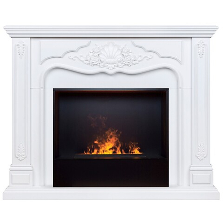 Электрокамин RealFlame Stanley 26 WT белый с очагом 3D Cassette 630 Black Panel