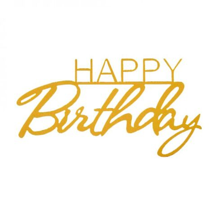 Топпер боковой "Happy Birthday 7", цвет золото