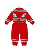 Вязаный комбинезон для новорожденных и малышей на молнии