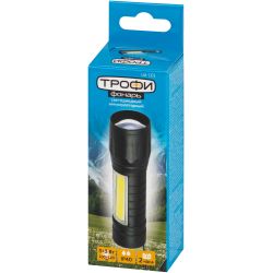 Светодиодный фонарь Трофи UA-101 аккумуляторный 3Вт LED + 3Вт COB оптический Zoom 3 режима | Универсальные  фонари
