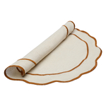 Салфетка под приборы anemone из коллекции trendy ruffles, D38 см, карри