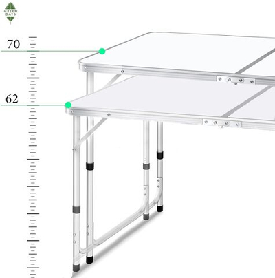 Стол складной металл, прямоугольный, 120х60х68.5 см, столешница МДФ, сер,