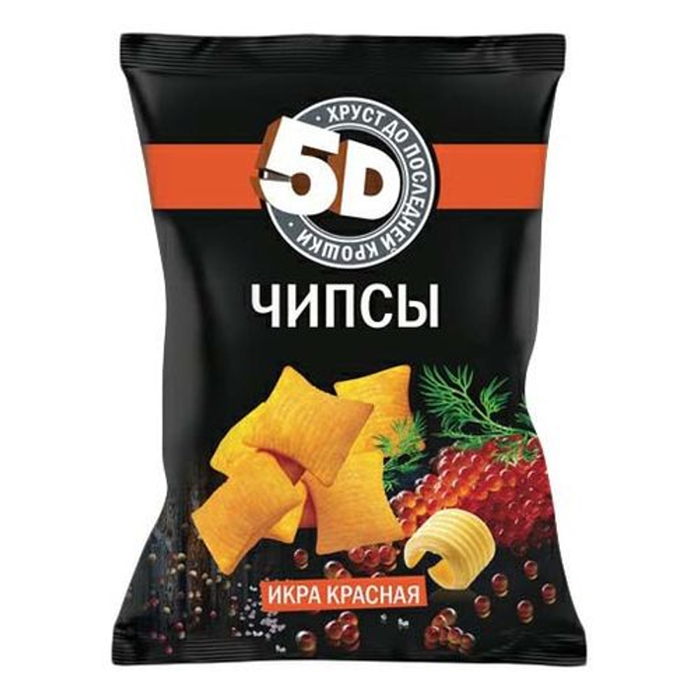 Чипсы "5D" со вкусом икра красная 90гр*28шт