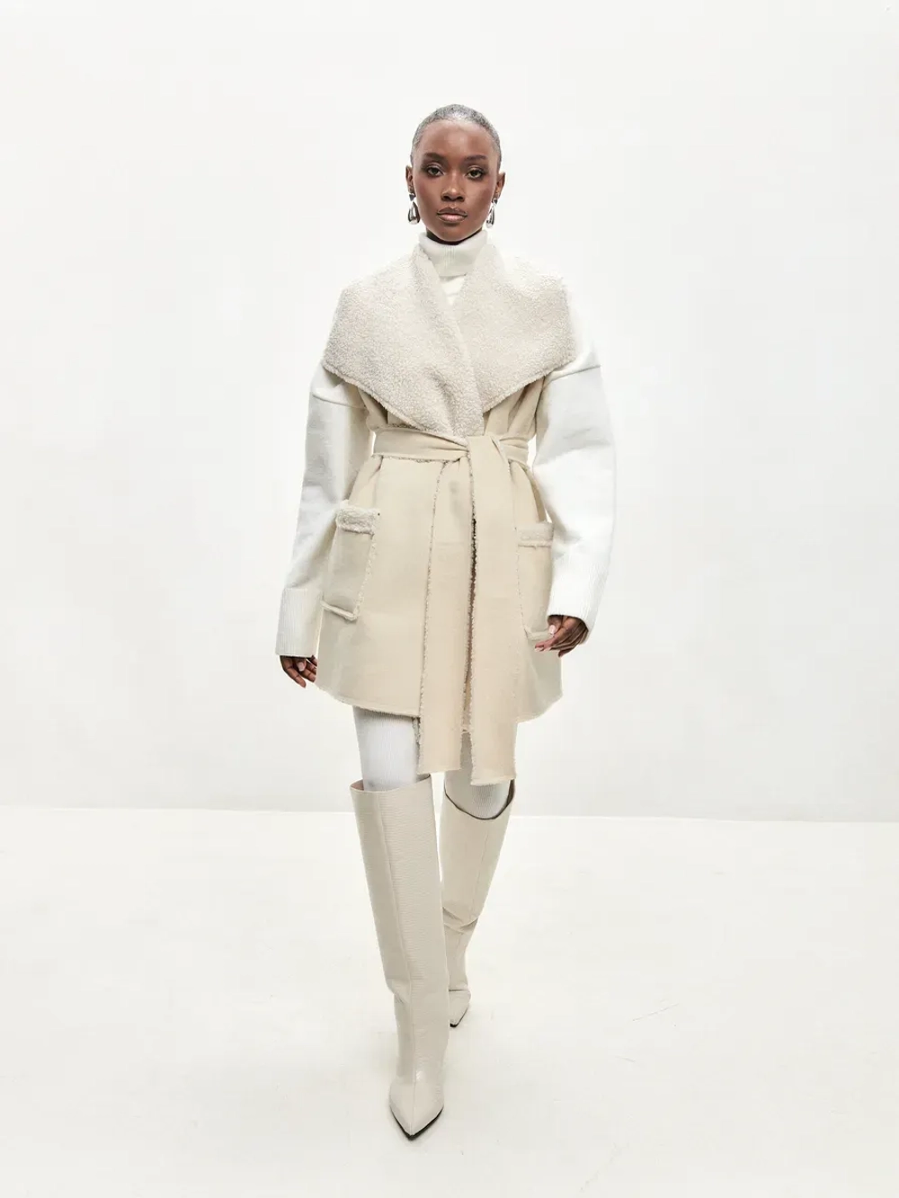 Жилет меховой барашек оверсайз oversize 