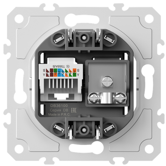 Механизм розетки RJ45/TV cat.5, ClassE-8/0-2400 МГц,  серия DB