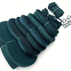 Набор фурнитуры для пошива нижнего белья (изумруд)