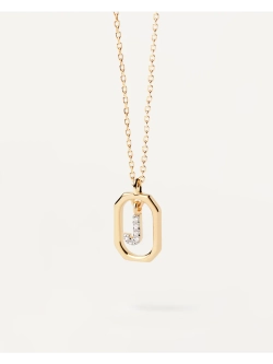 Колье женское PDPaola Мини-Буква J серебро 925 пробы покрытое золотом 750 пробы CO01-521-U