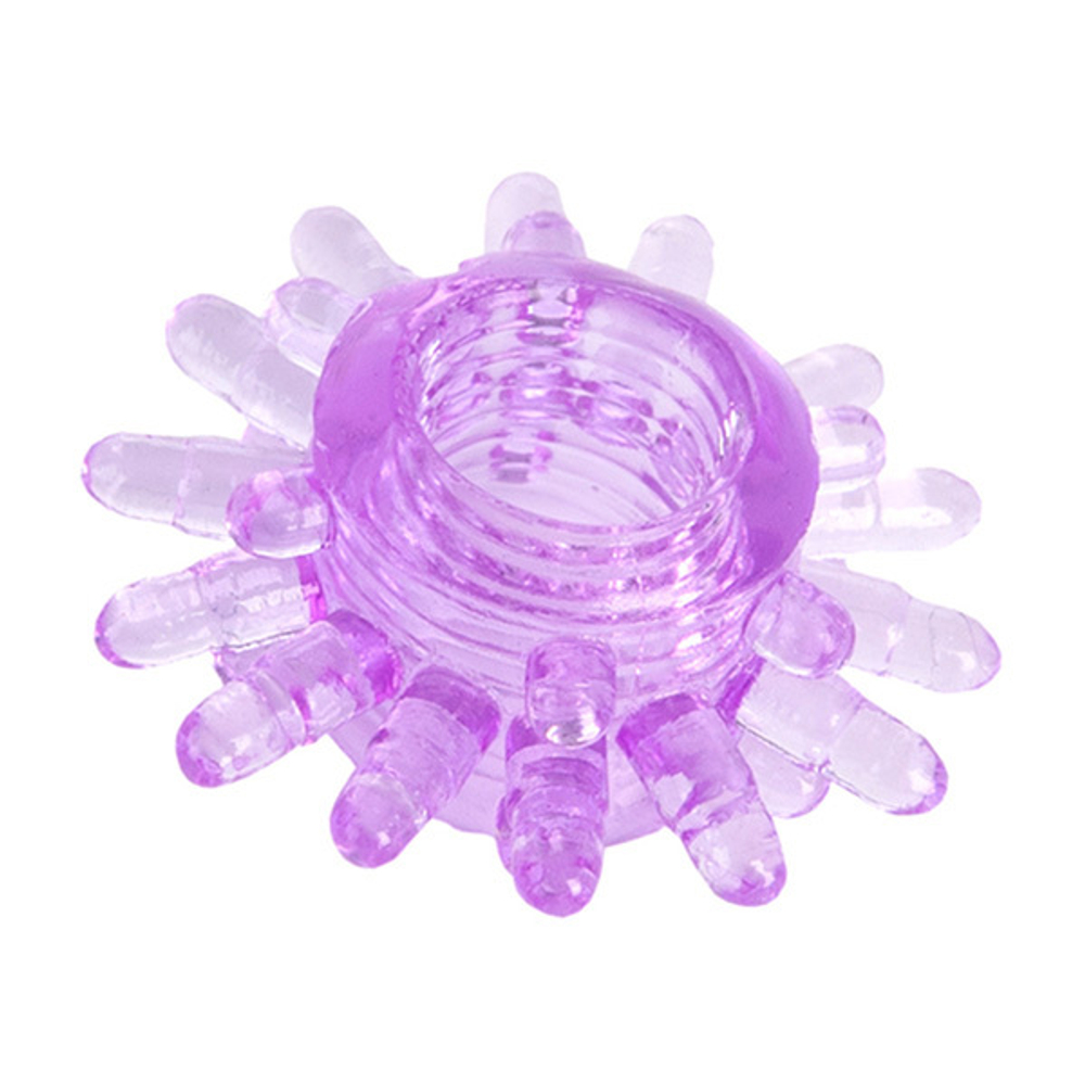 Фиолетовое гелевое эрекционное кольцо с шипами ToyFa Basic 818003-4