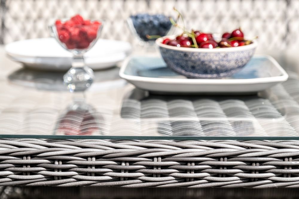 "Катания" обеденная группа плетеная на 6 персон, цвет графит