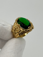 Кольцо с зелёным кристаллом